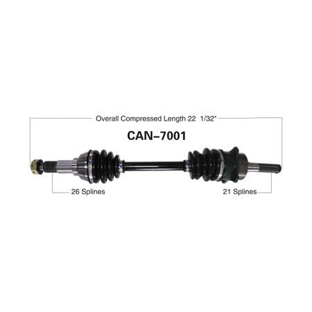 Wide Open OE Replacement CV Axle for CAN AM FRONT OUTLANDER/RENEGADE CAN-7001